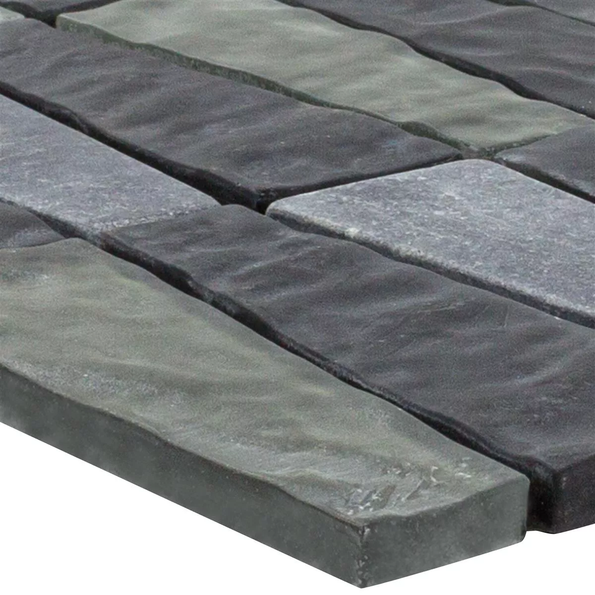 Glass Natural Stone Mosaic Tiles Marseille Grey Black Mix  Glass Natural Stone Mosaic Tiles Marseille Grey Black Mix
