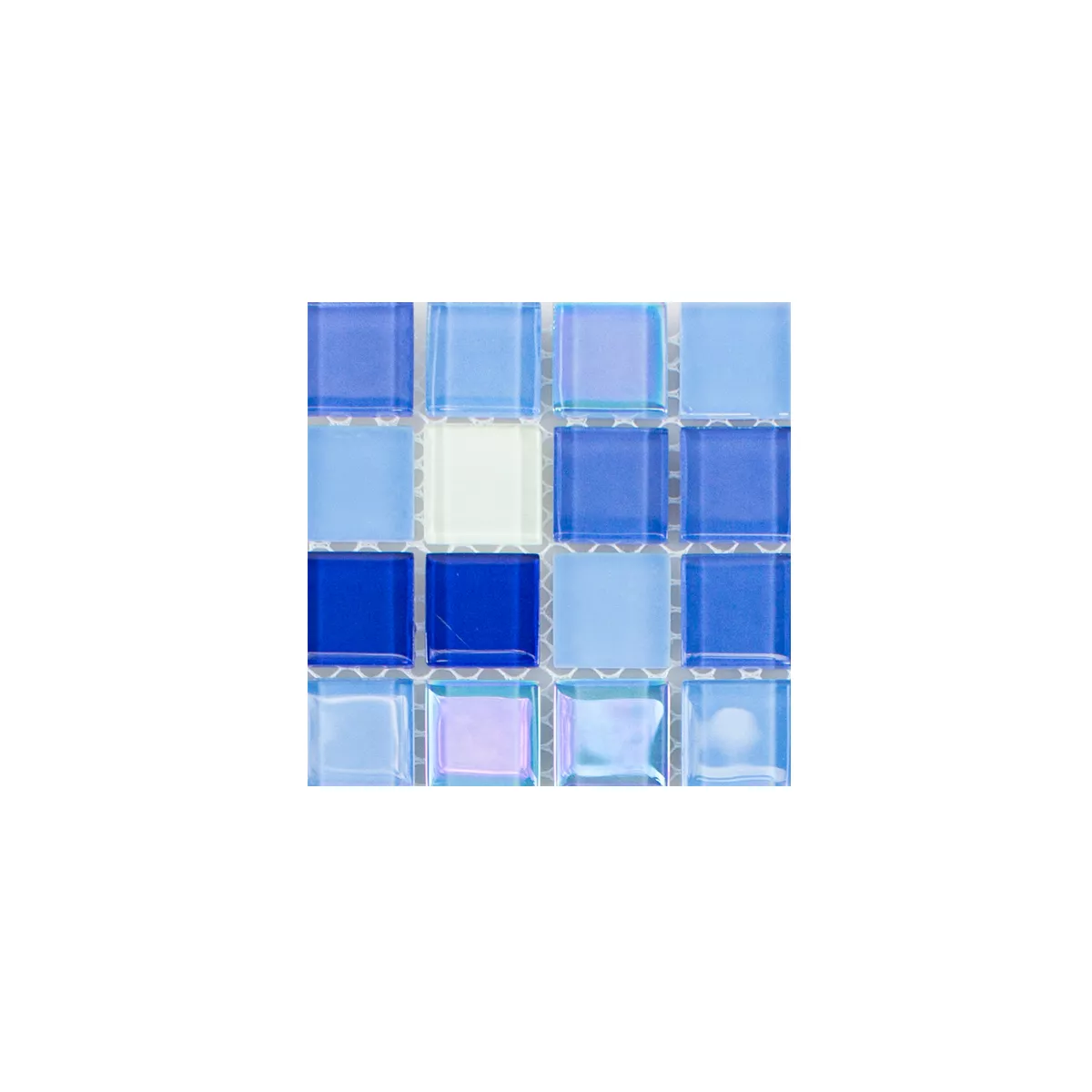 Sample Glass Mosaic Tiles Karlsruhe Blue White