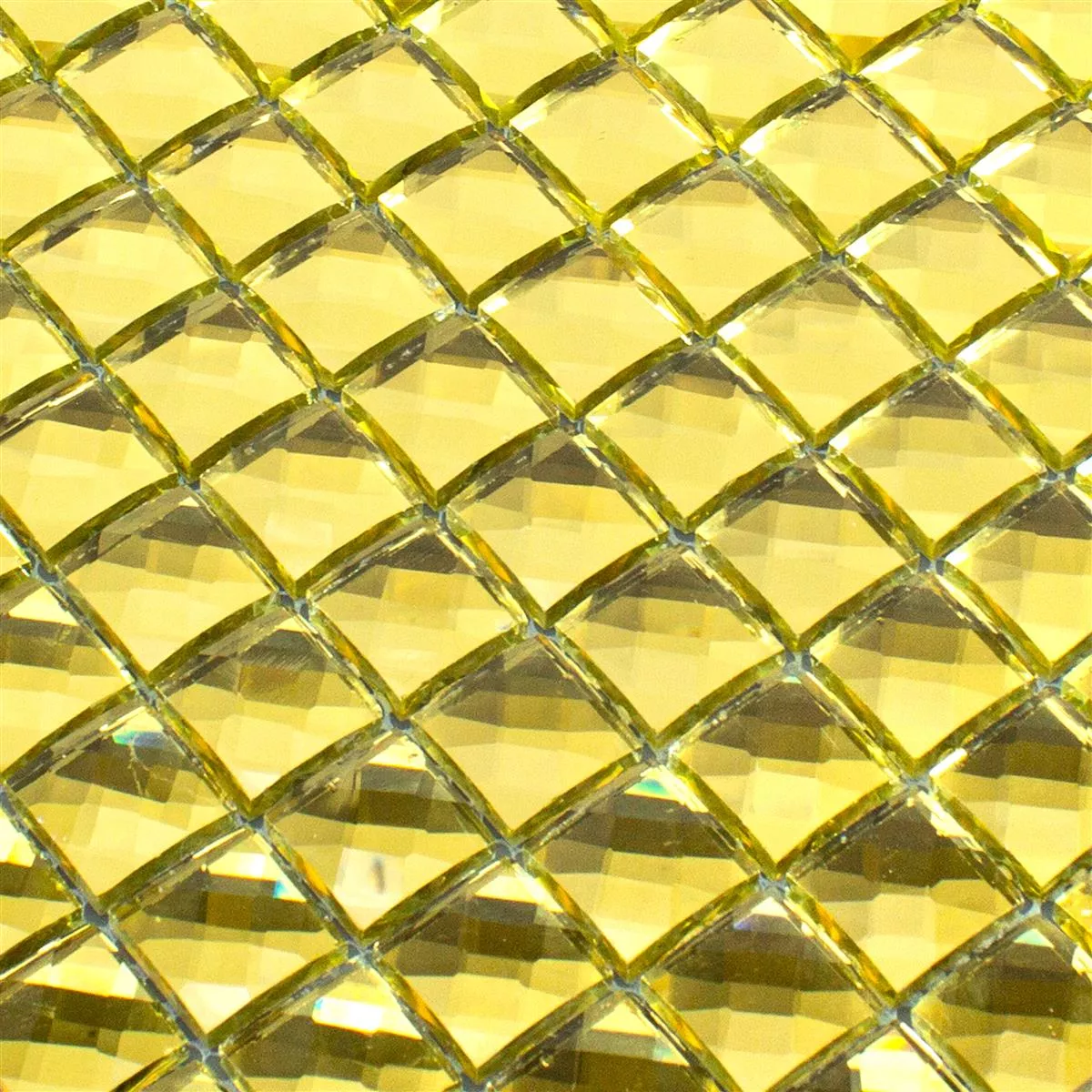 Sample Glass Mosaic Tile Victoria Gold Square 23