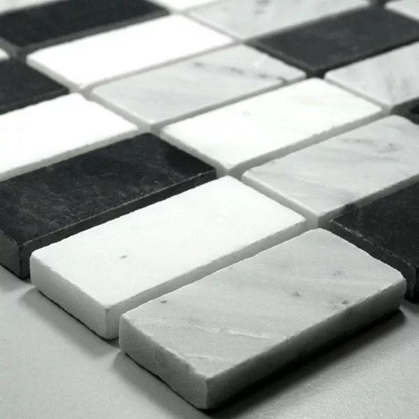 Mosaic Tiles Marble Black White Mix