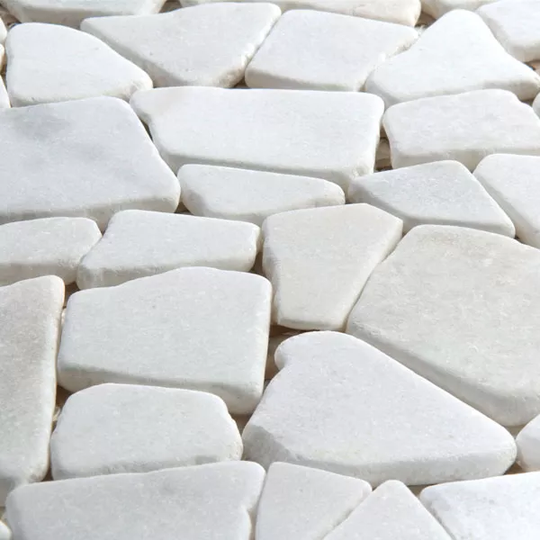 Broken Marble Mosaic Antique Marble White