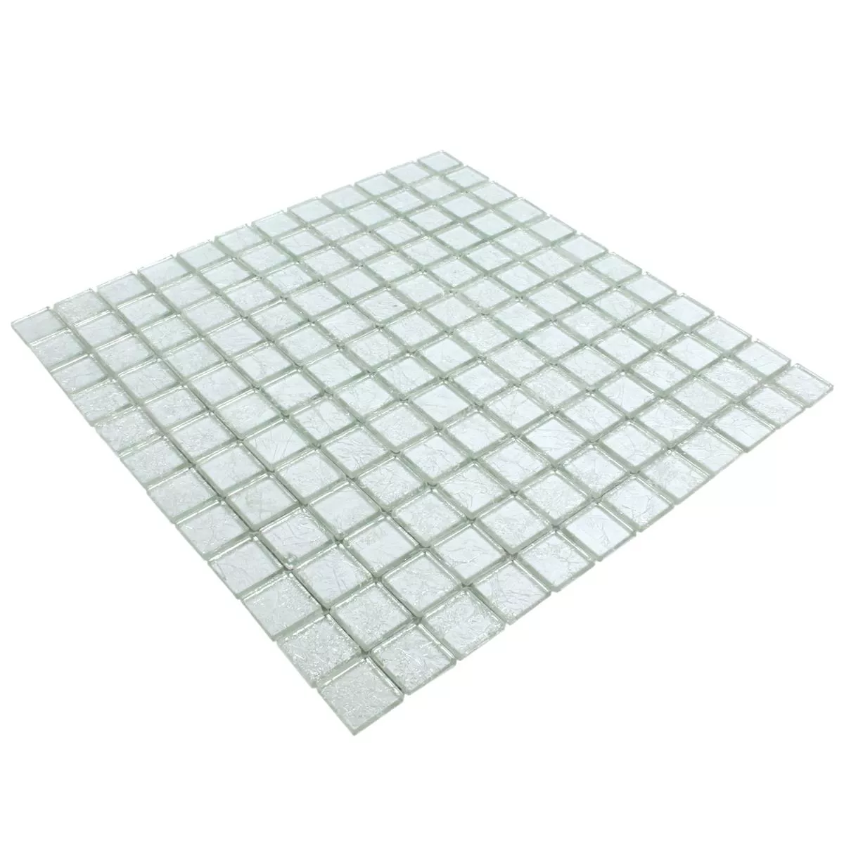 Mosaic Tiles Glass Lucca Silver 23x23x4mm