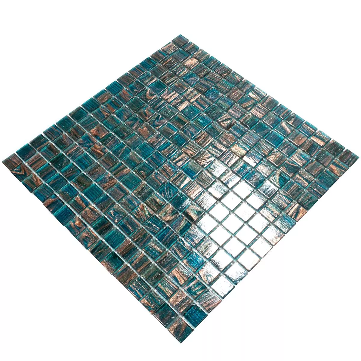 Sample Glass Mosaic Tiles Kyoto Petrol Blue