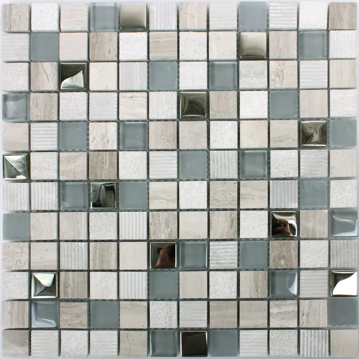 Mosaic Tiles Venzona Light Grey Silver 23