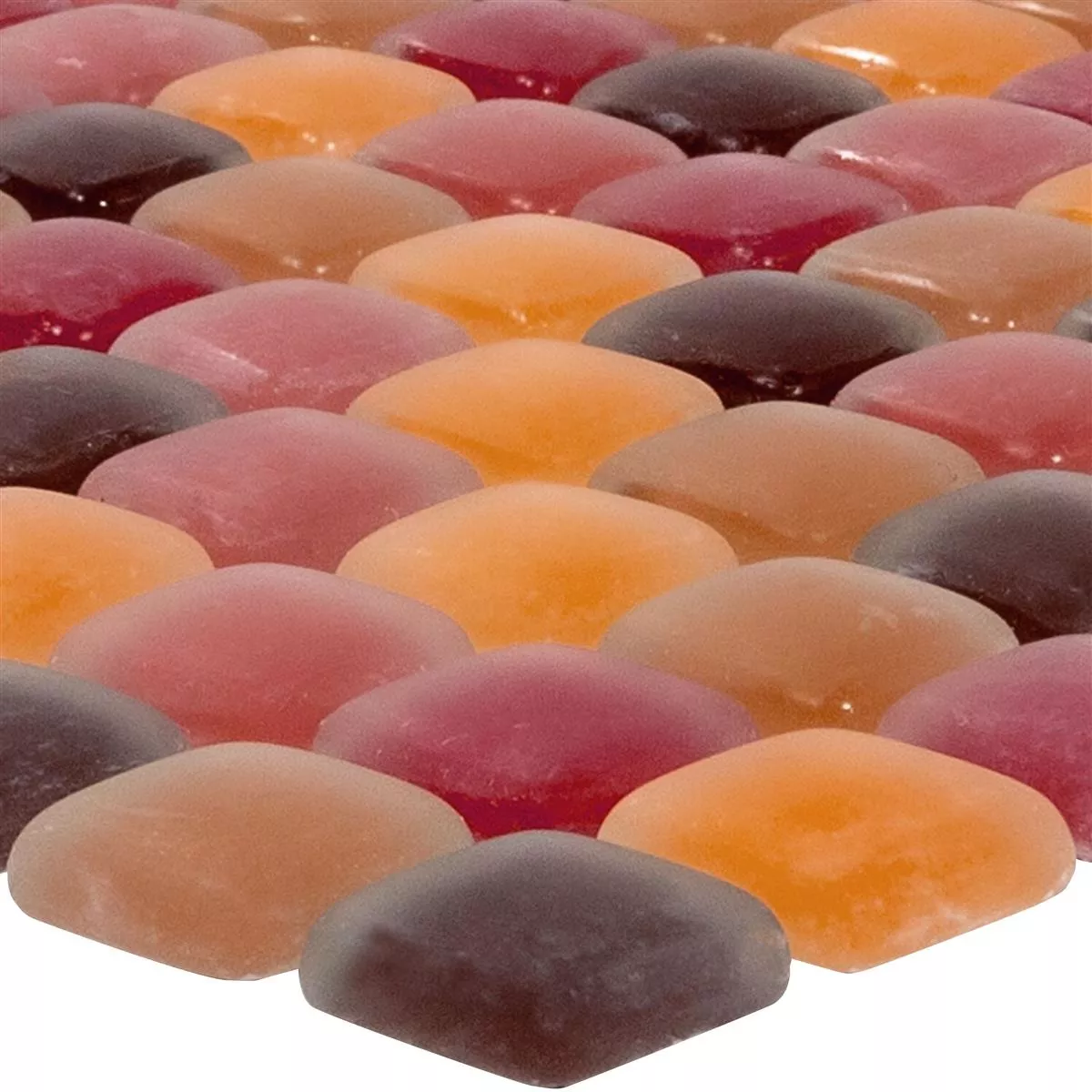 Glass Mosaic Tiles Ponterio Frosted Red Mix Glass Mosaic Tiles Ponterio Frosted Red Mix