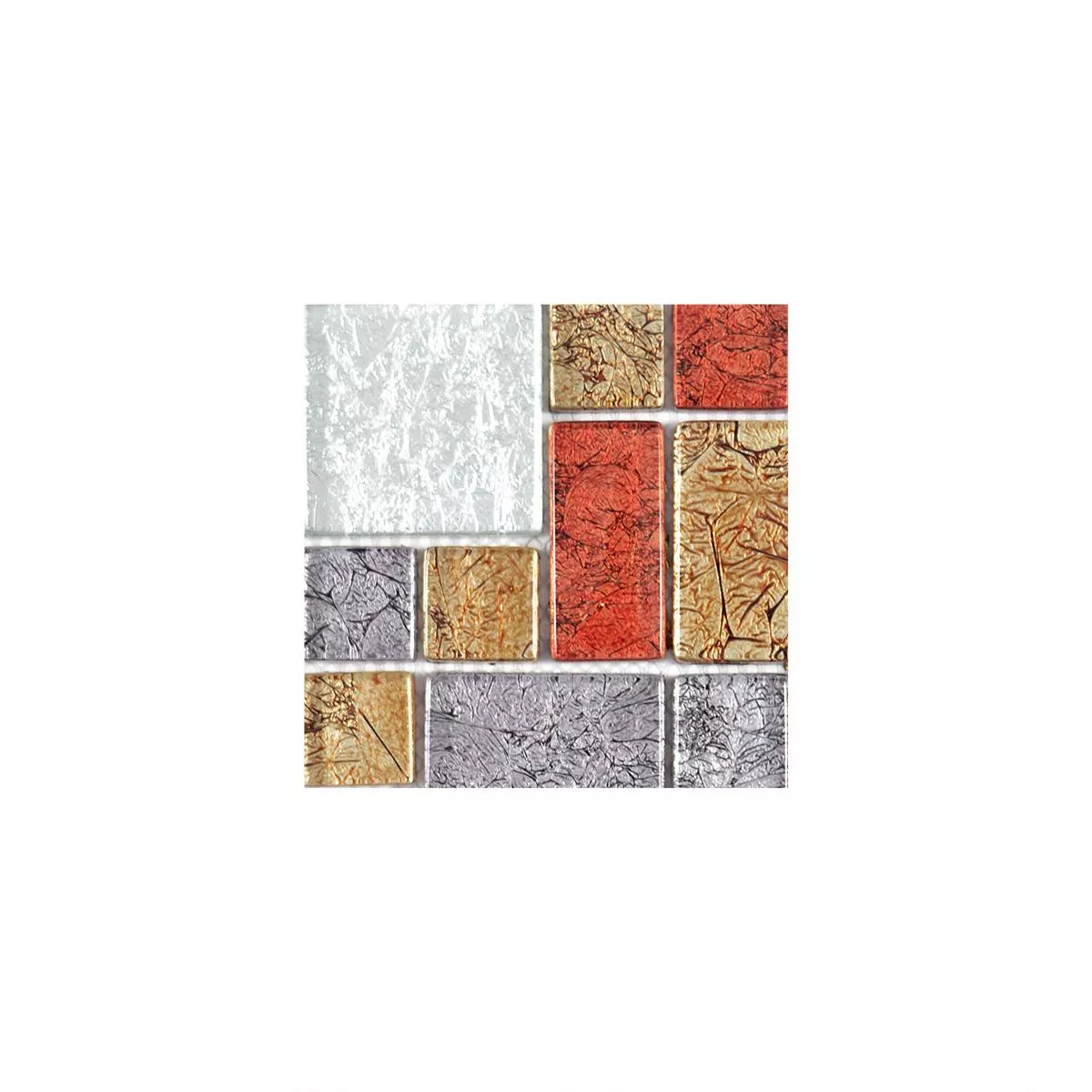 Sample Glass Mosaic Tiles Curlew Red Brown Silver ix