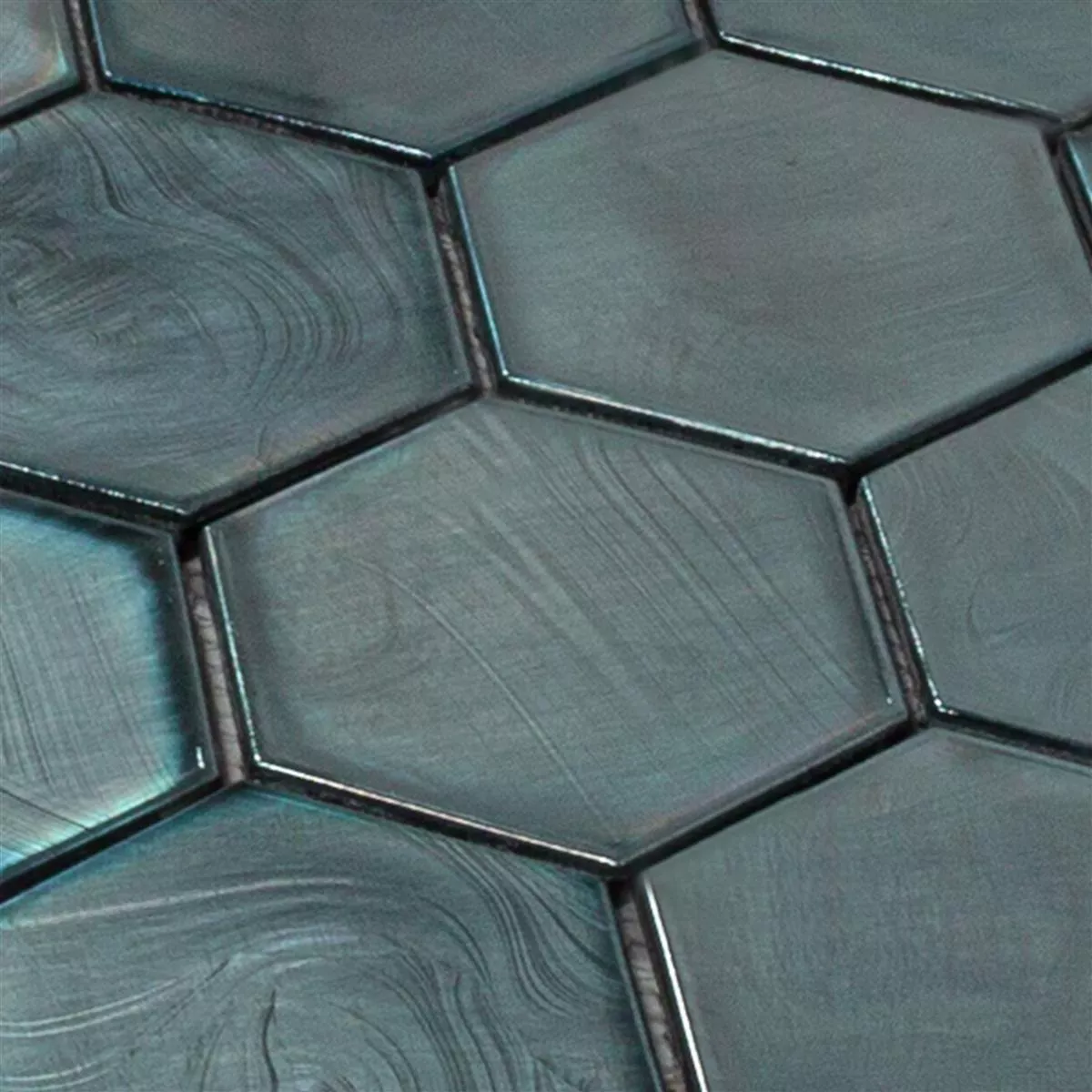 Glass Mosaic Tiles Andalucia Hexagon Black