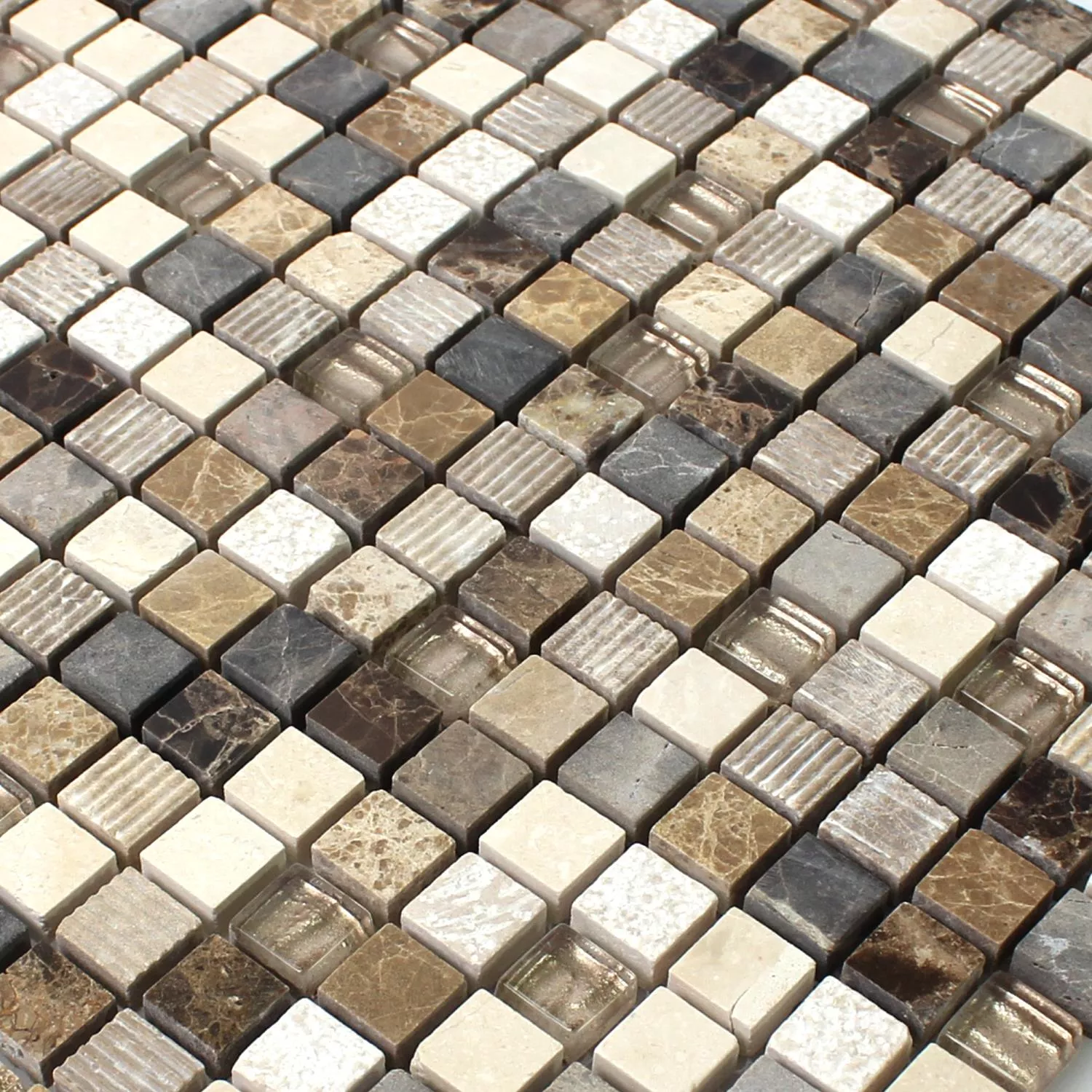 Mosaic Tiles Glass Natural Stone Sonara Caramel Mix
