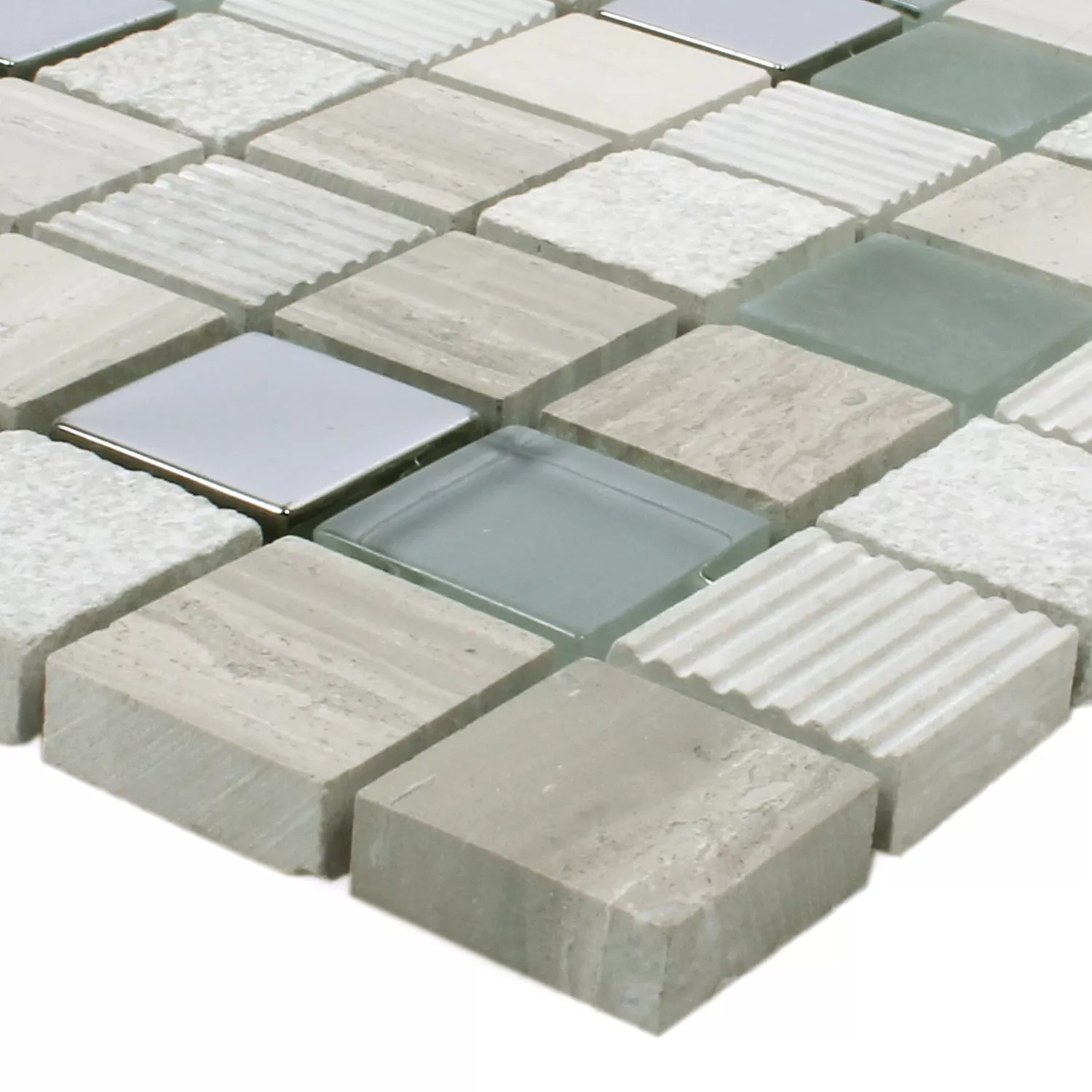 Mosaic Tiles Venzona Light Grey Silver 23