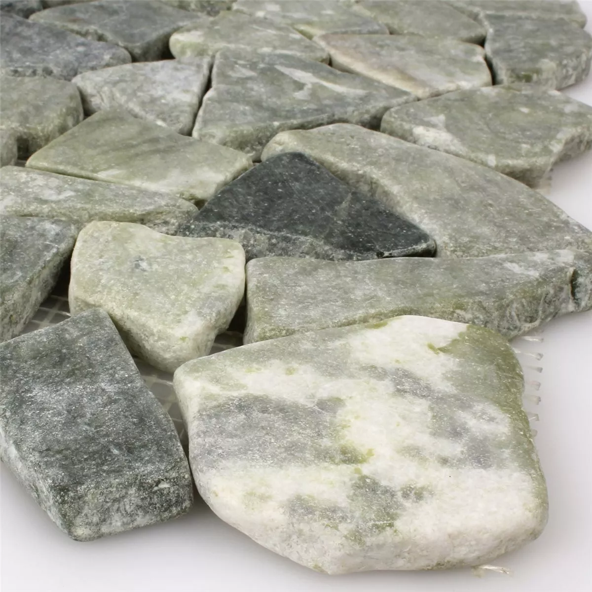 Marble Broken Natural Stone Mosaic Tiles Montelago Grey Green Marble Broken Natural Stone Mosaic Tiles Montelago Grey Green