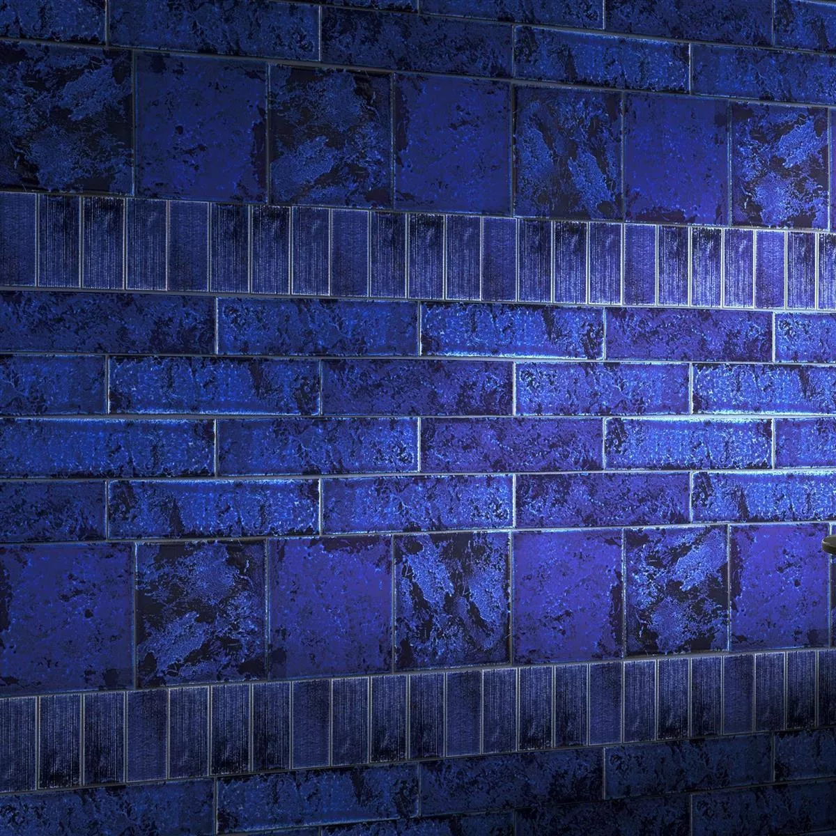 Wall Tile Vanroy Waved 6x24cm Dark Blue