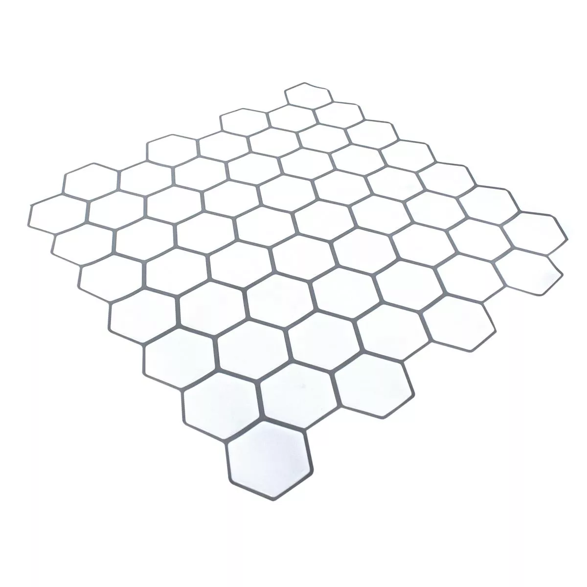 Sample Vinyl Mosaic Tiles Edinburg Hexagon Blanc Self Adhesive