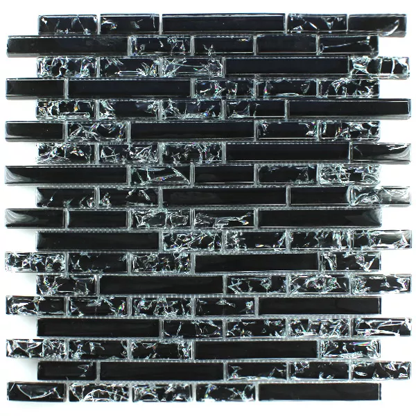 Sample Mosaic Tiles Glass Effect Black