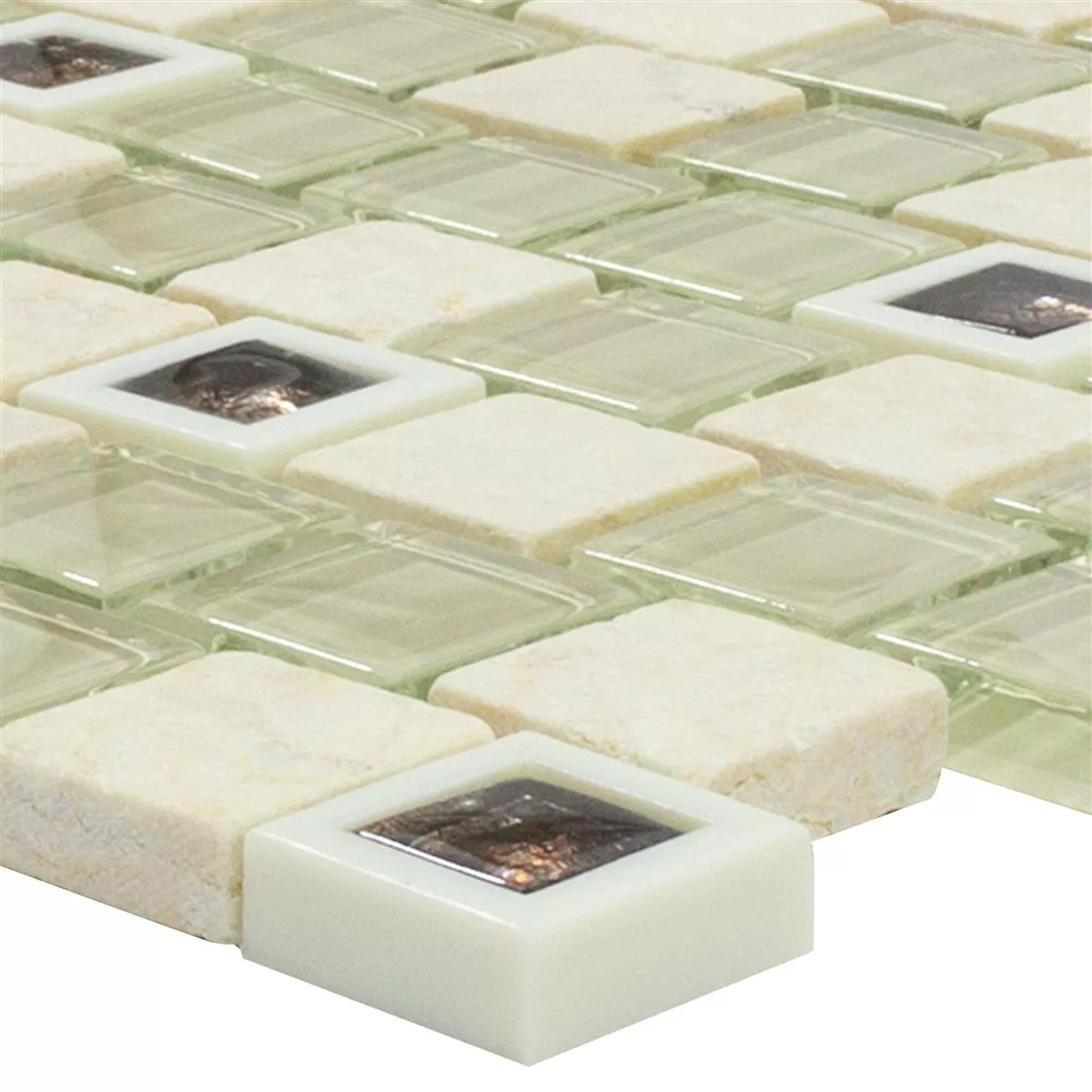Glass Plastic Natural Stone Mosaic Lunaquell Beige Glass Plastic Natural Stone Mosaic Lunaquell Beige