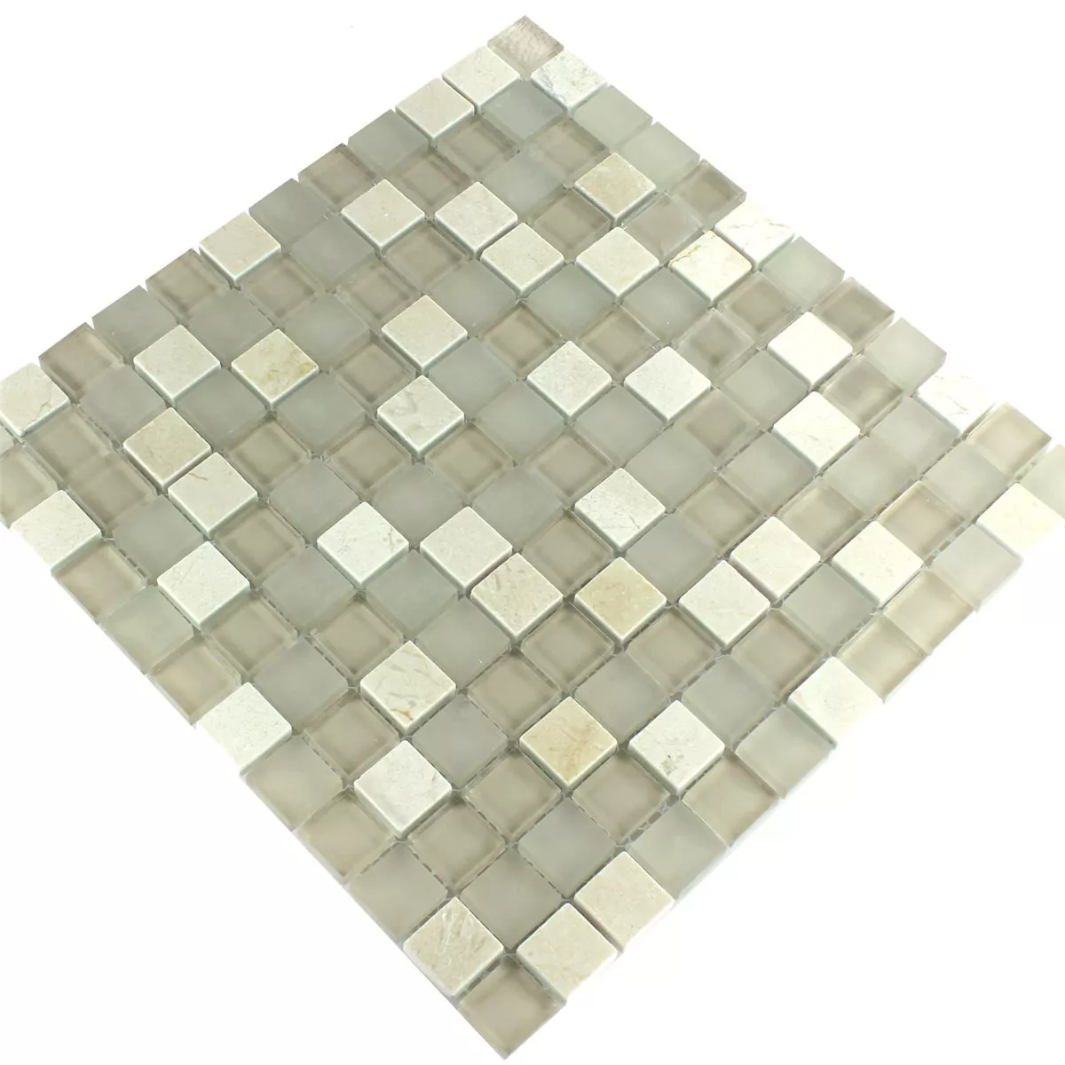 Mosaic Tiles Glass Marble Barbuda Creme 23x23x8mm