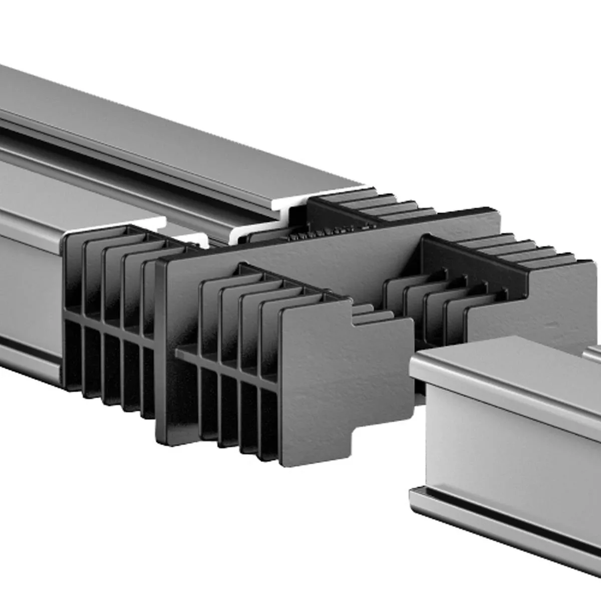 Connector for aluminum rail black