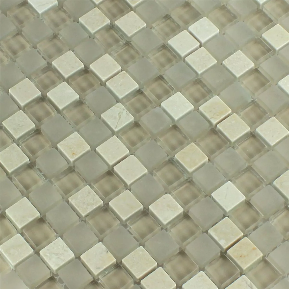 Sample Mosaic Tiles Glass Marble Barbuda Creme 