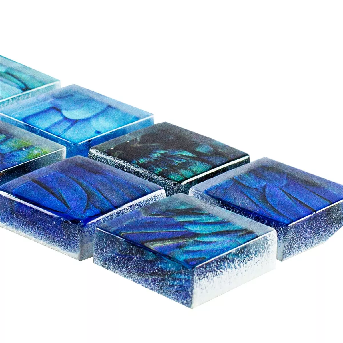 Glass Border Ordway Blue Square 23