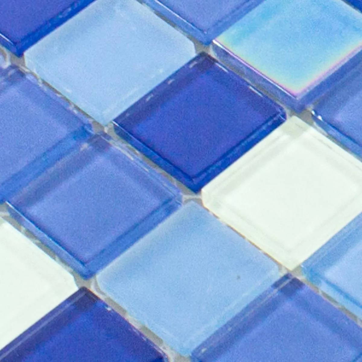 Sample Glass Mosaic Tiles Karlsruhe Blue White