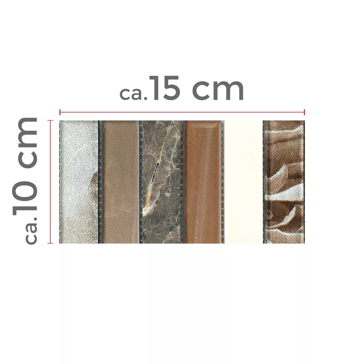 Sample Mosaic Tiles Magia Glass Natural Stone Mix Brown