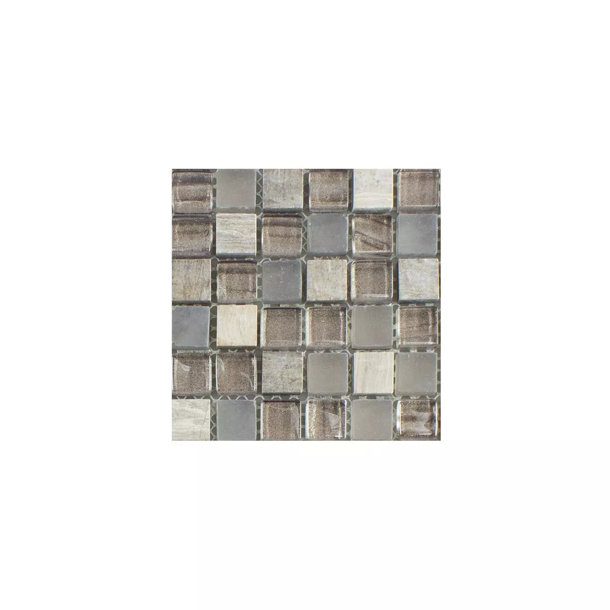 Sample Glass Natural Stone Mosaic Tiles Hayrabey Grey