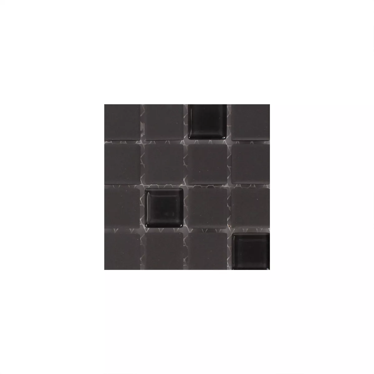 Sample Mosaic Tiles Unglazed Garden Black Square