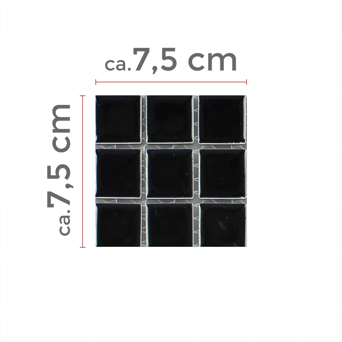 Sample Mosaic Tiles CeramicMirror Black Uni