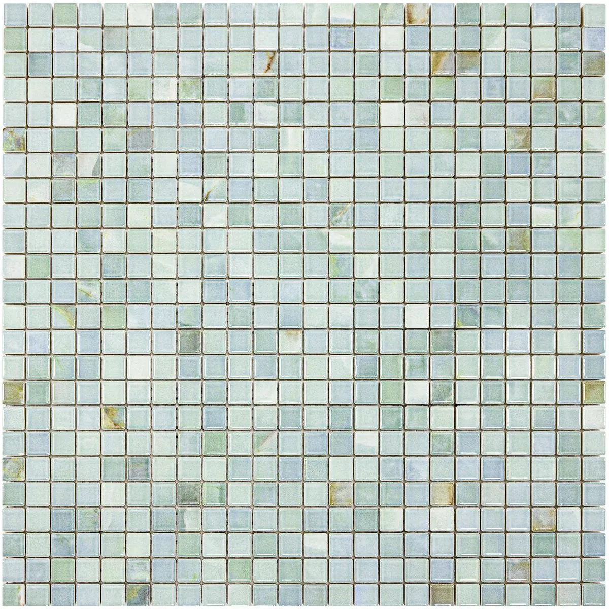 Ceramic Mosaic Tiles Elysium Marble Optic Sky Blue 12