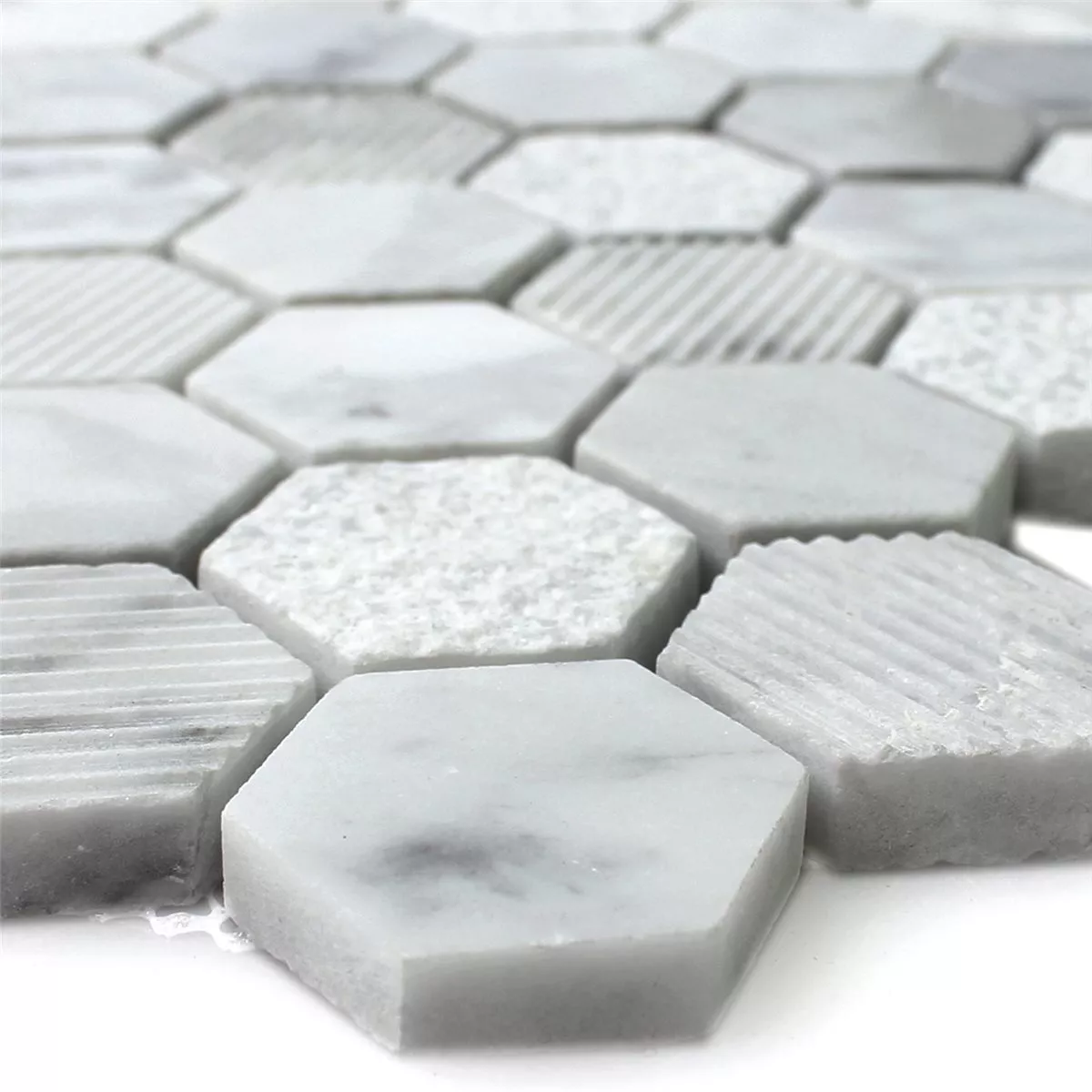 Mosaic Tiles Hexagon Natural Stone Carrara White