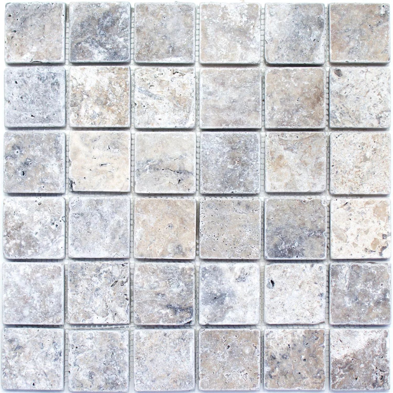 Mosaic Tiles Travertine Nestor Silver 48