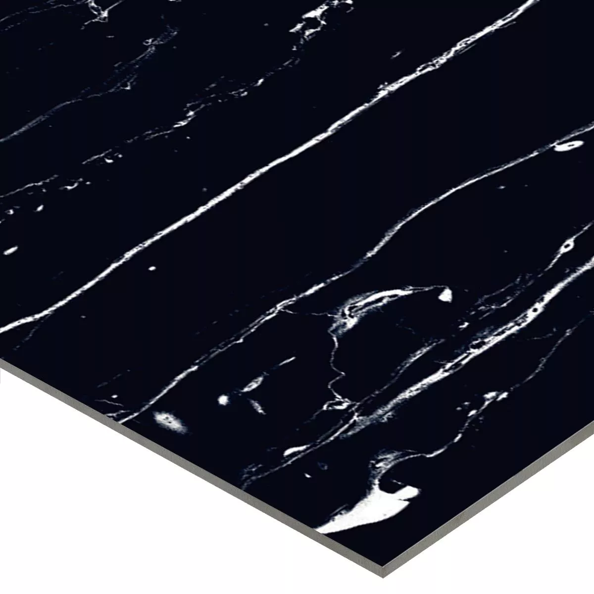 Floor Tiles Corinaldo Marble Optic Black Glossy Polished 60x120cm