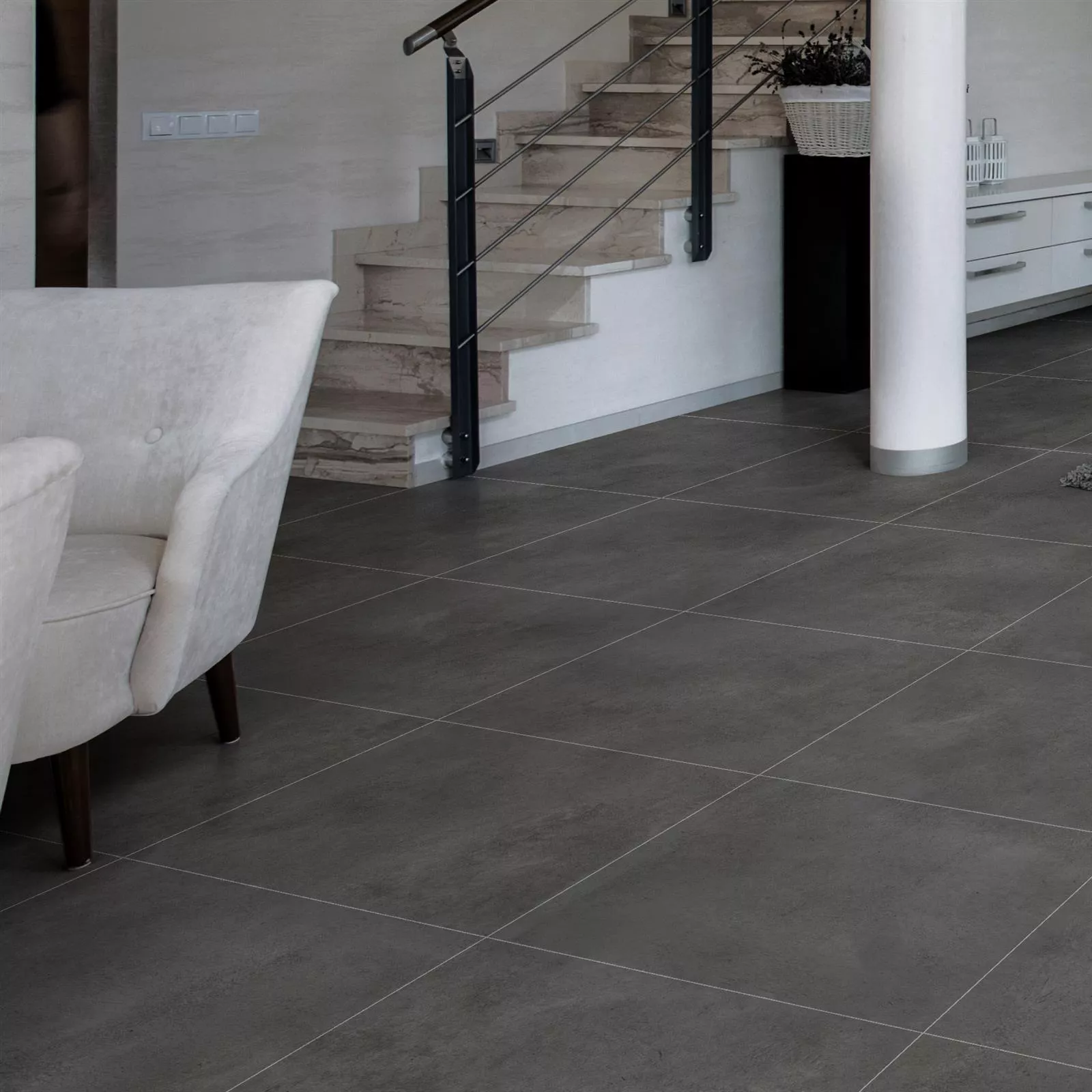 Floor Tiles Beton Optic Noorvik Anthracite 60x60cm