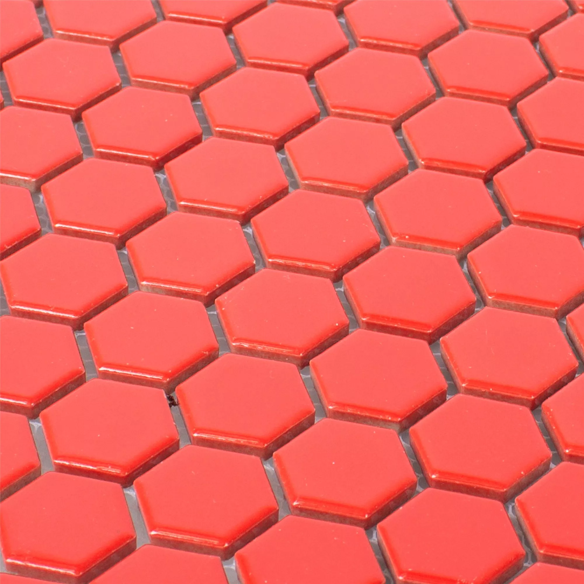 Sample Ceramic Mosaic Tiles Zenon Red Glossy