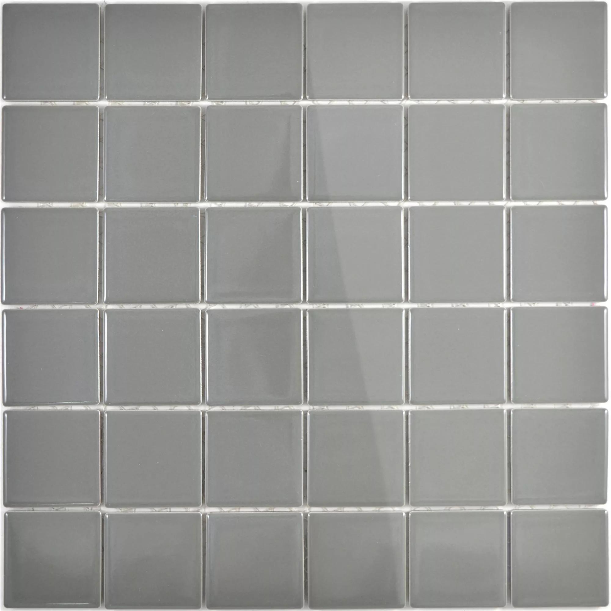 Ceramic Mosaic Tiles Adrian Grey Glossy Square 48
