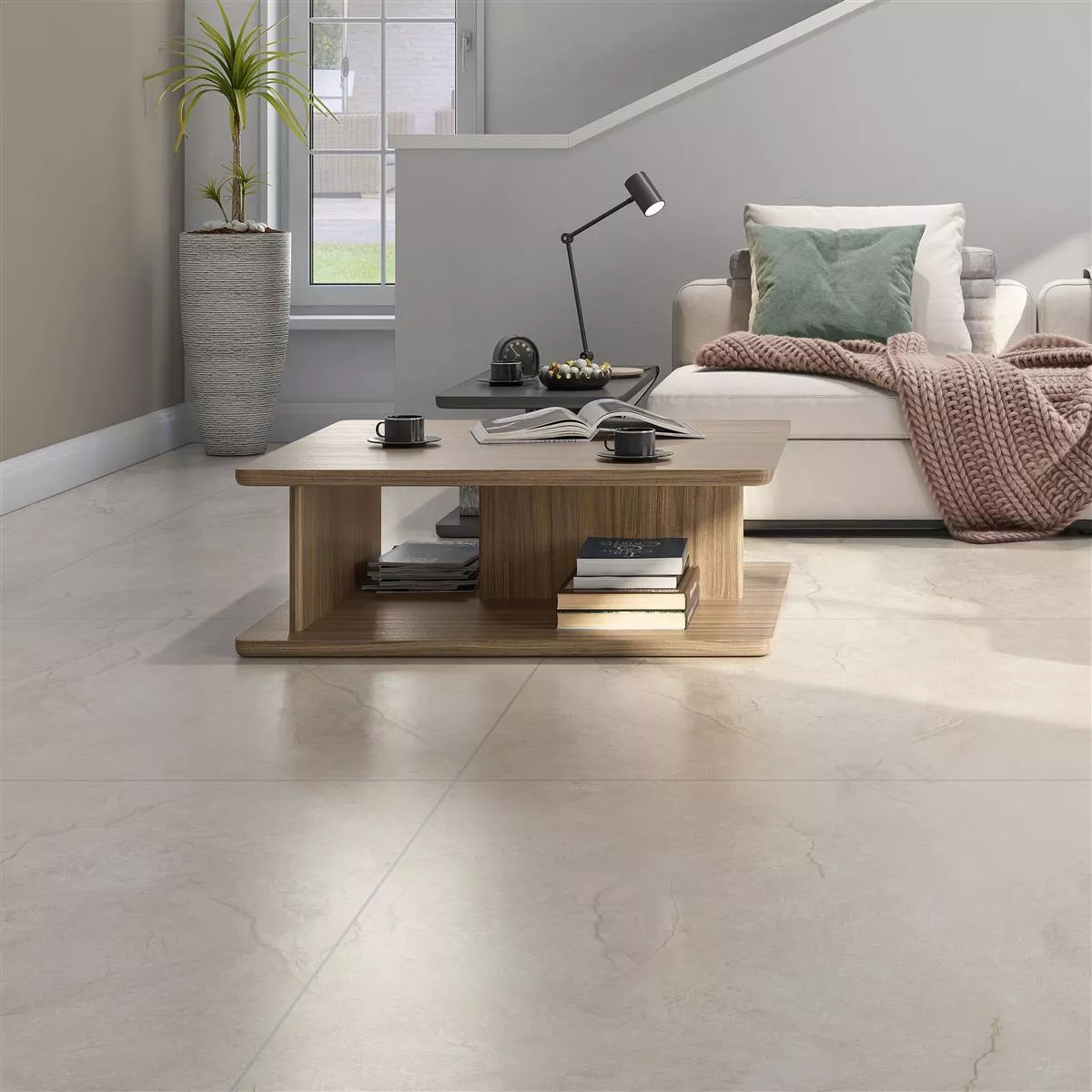 Floor Tiles Pangea Marble Optic Mat Ivory 120x120cm