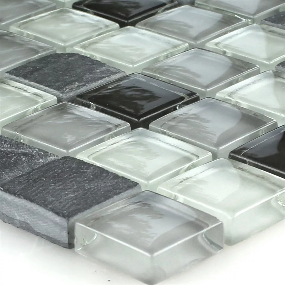 Glass Slate Mosaic Grey Mix
