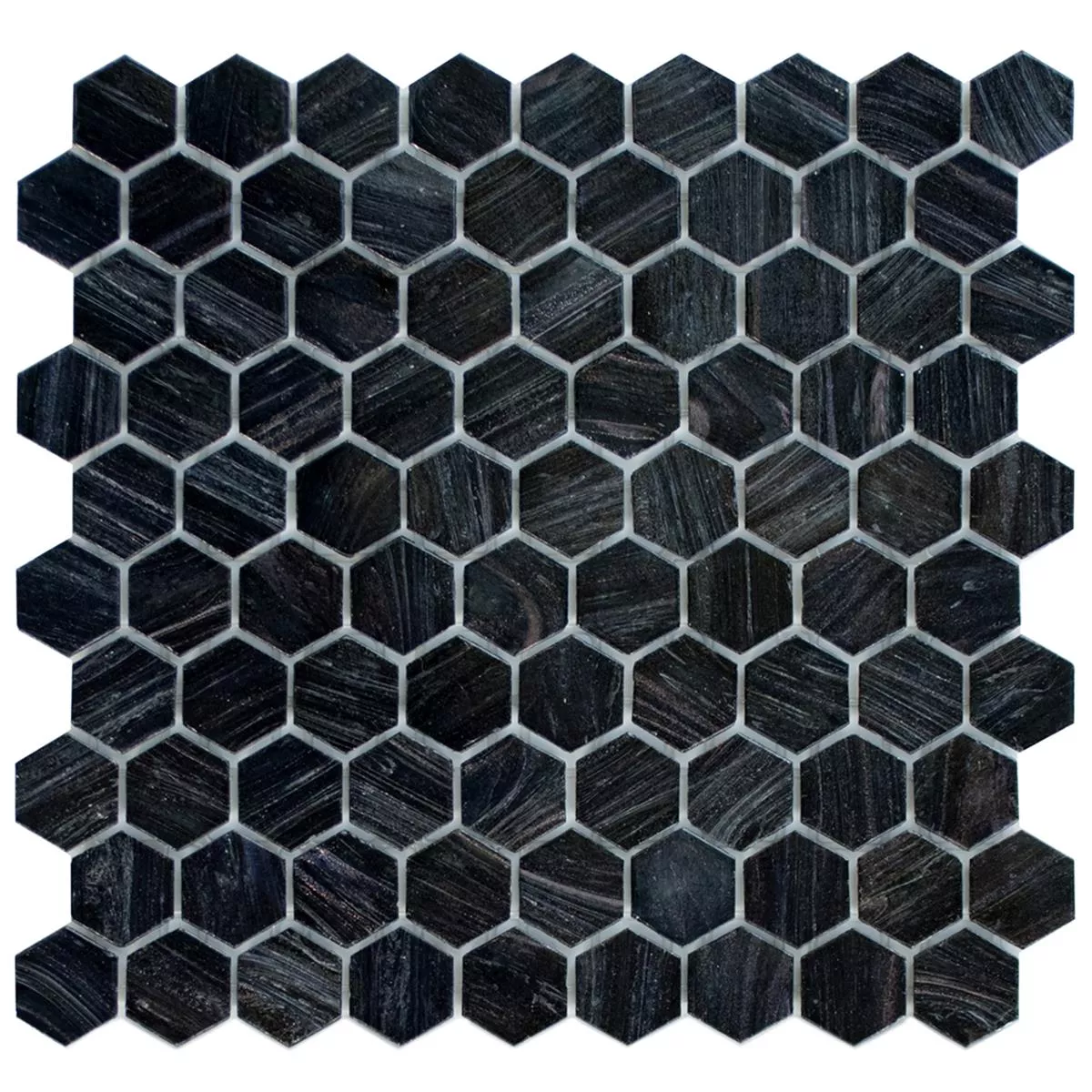 Glass Mosaic Tiles Trend-Vi Hexagonal 260 Anthracite Glass Mosaic Tiles Trend-Vi Hexagonal 260 Anthracite