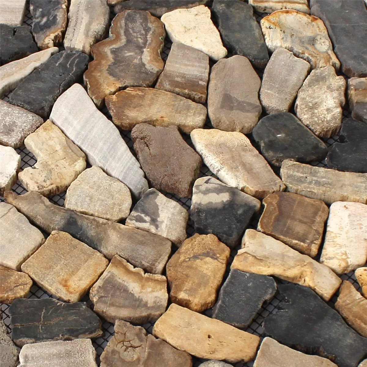 Sample Mosaic Tiles Broken Marble Antique Oak