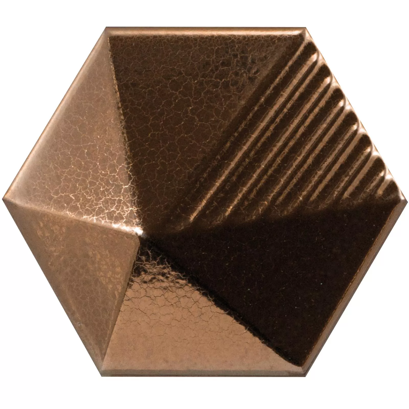 Sample Wall Tiles Rockford 3D Hexagon 12,4x10,7cm Copper