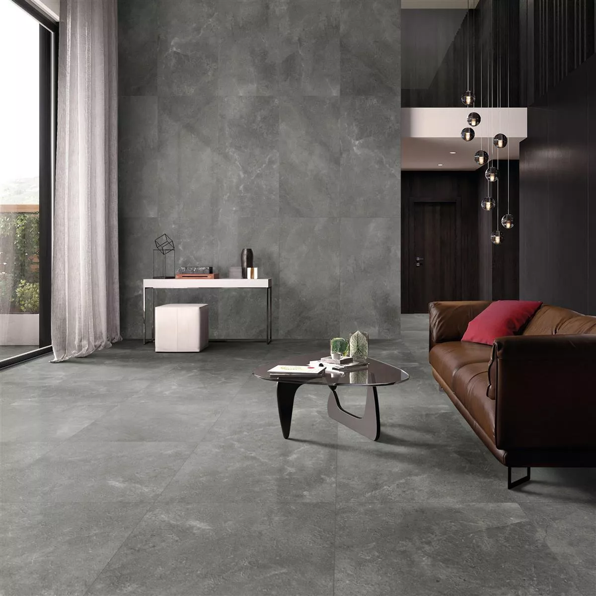 Floor Tiles Bangui Stone Optic 60x60cm Dark Grey