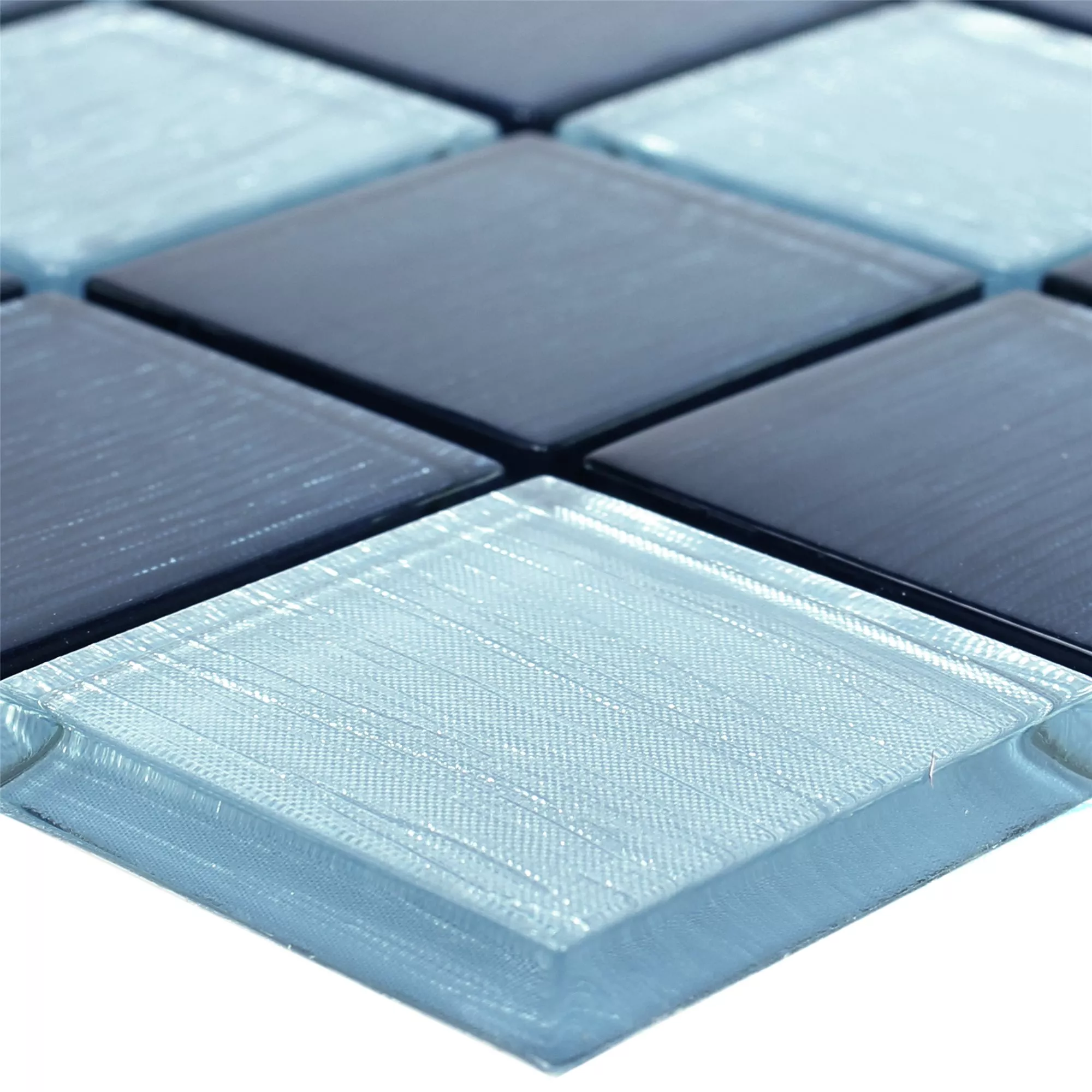 Sample Glass Mosaic Tiles Bellevue Blue