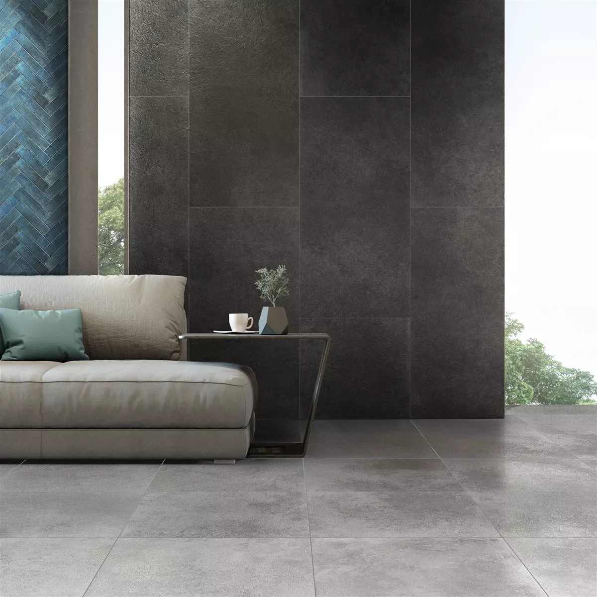 Floor Tiles Stone Optic Horizon Anthracite 30x60cm