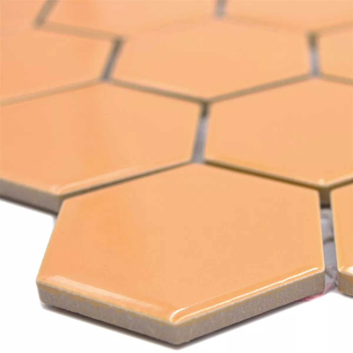 Ceramic Mosaic Salomon Hexagon Ocher Orange H51 Ceramic Mosaic Salomon Hexagon Ocher Orange H51