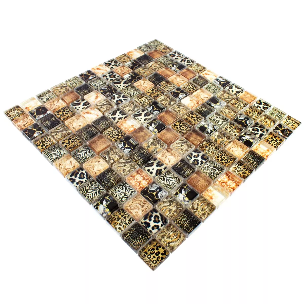 Sample Glass Mosaic Tiles Safari Brown 23