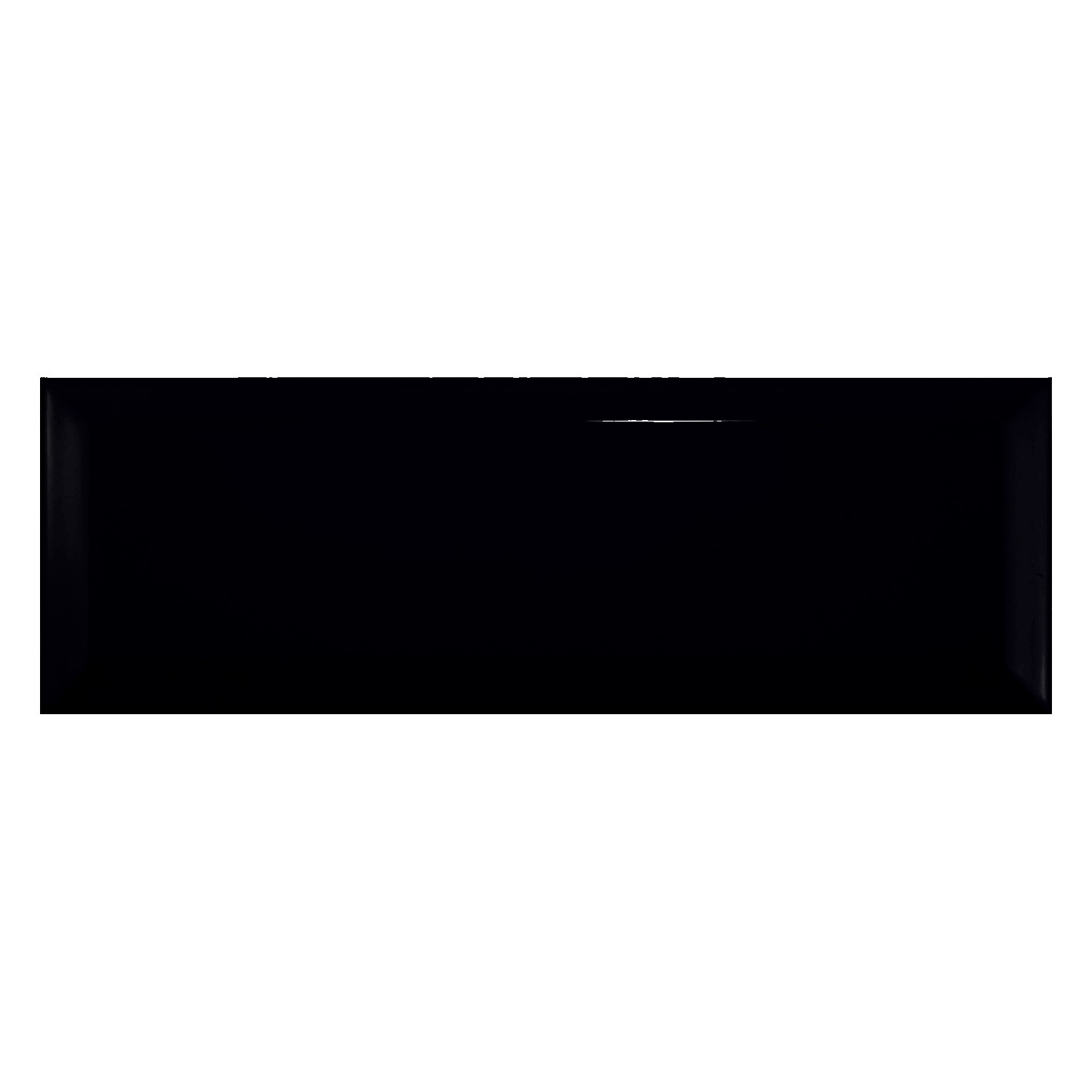 Metro tile Black Glossy 10x30 cm Facet El Paso Negro