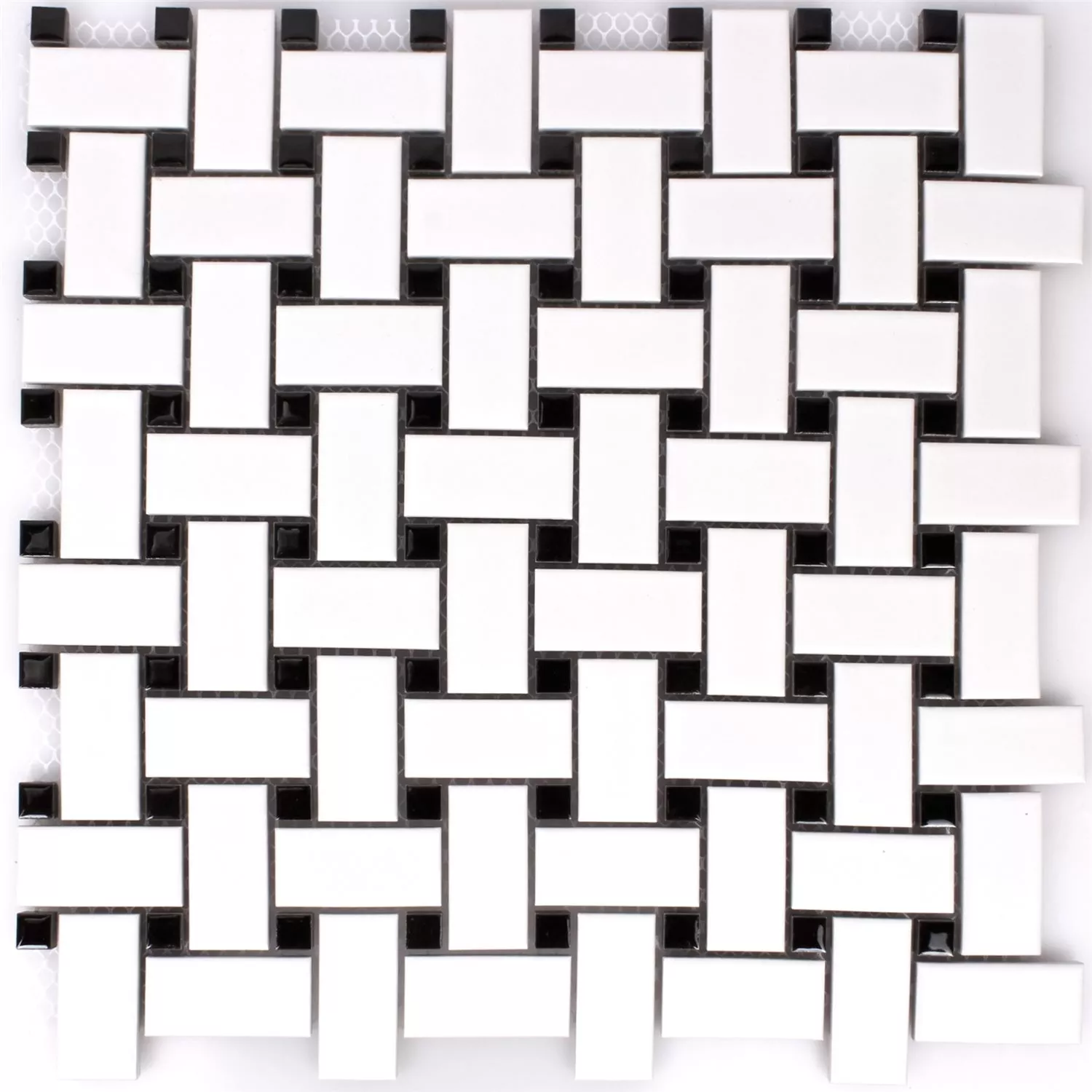 Sample Mosaic Tiles Ceramic Sevilla White Black