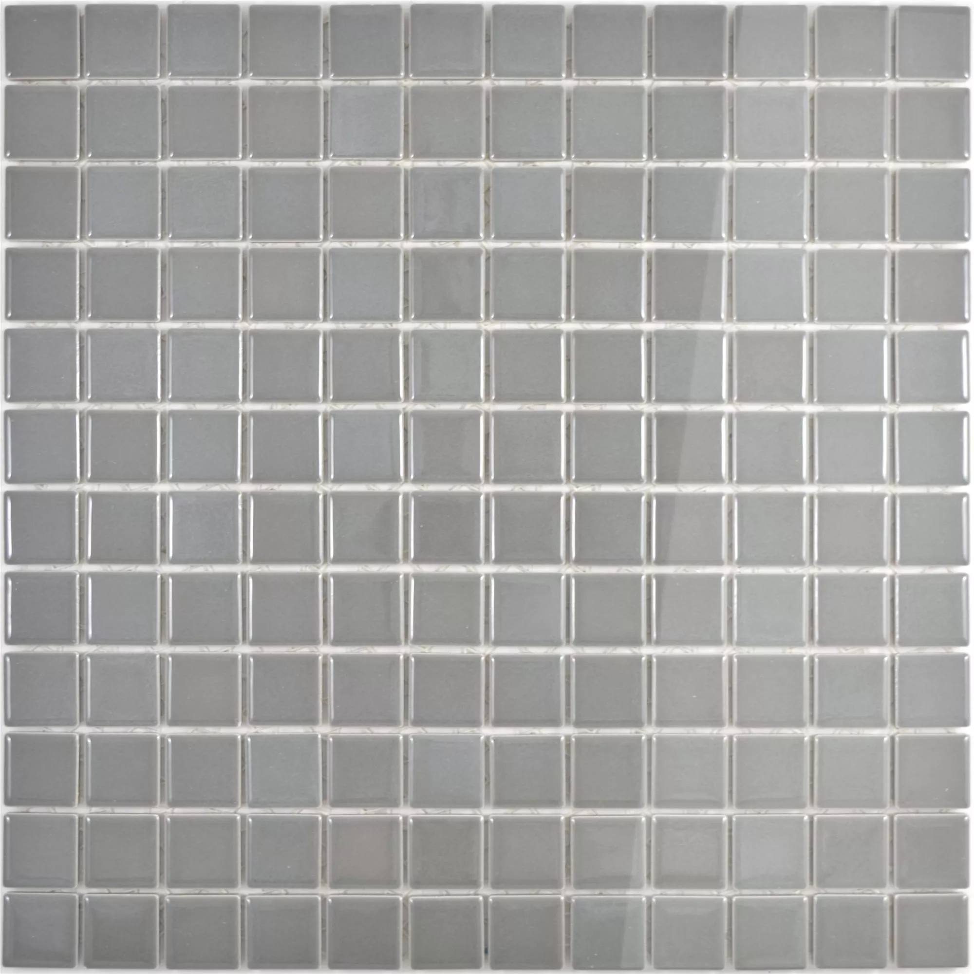 Ceramic Mosaic Tiles Adrian Grey Glossy Square 23