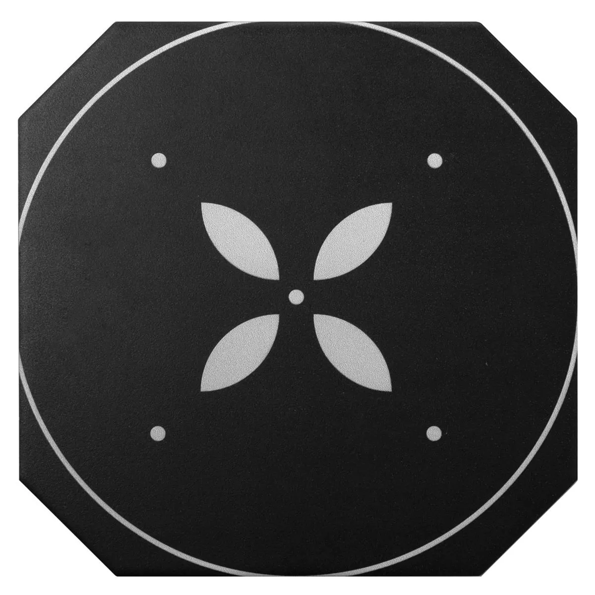 Porcelain Stoneware Tiles Genexia Black Blanc Decor 2 Octagon 20x20cm