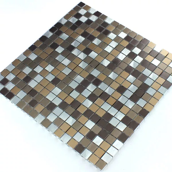 Mosaic Tiles Aluminium Copper Mix 15x15x8mm