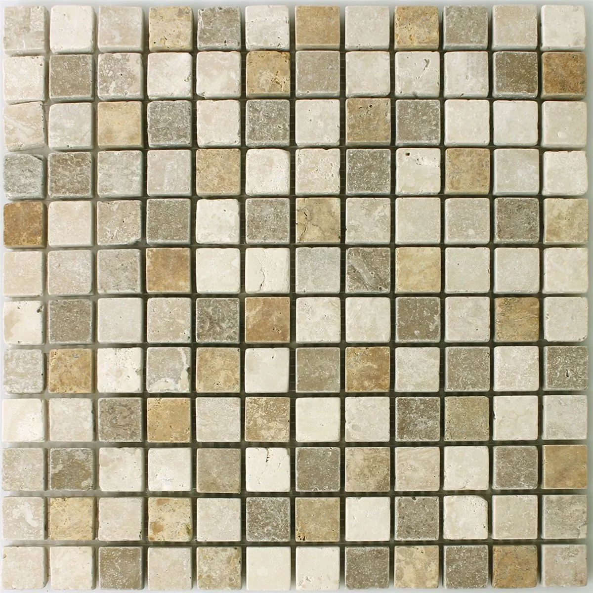 Mosaic Tiles Travertine Brown Beige Red